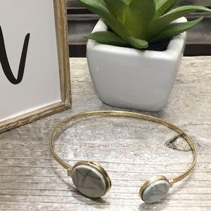 NEW! Gold Tone & Faux Marble Cuff Bracelet!
